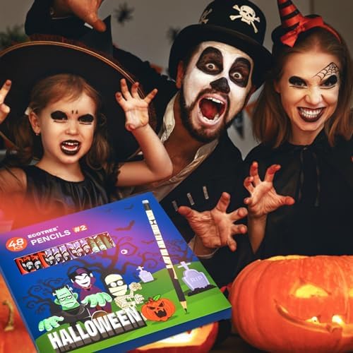 ECOTREE Halloween Party Favors Pencils #2, Pre-Sharpened HB 48 Count Bulk