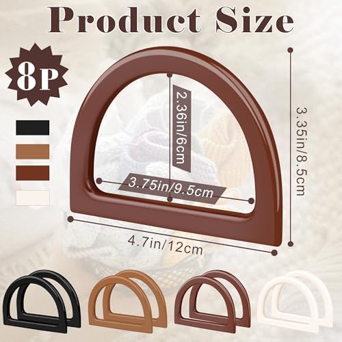 Coitak 4+8 PCS Bag Bases for Crochet with Purse Handles, 2 PCS Crochet Hook