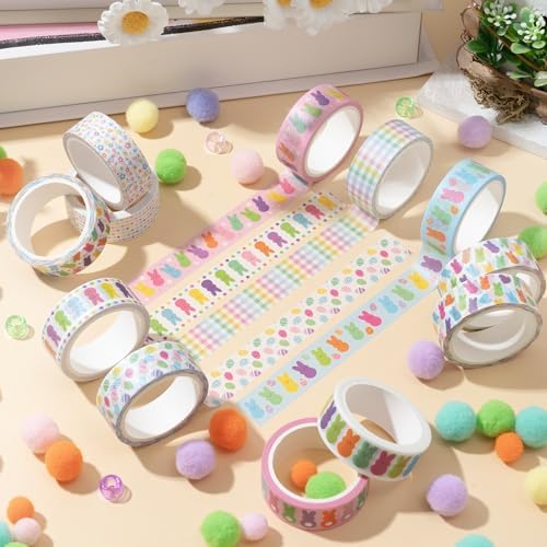 12 Pcs Cute Bunny Washi Tape Strong Adhesion for Cards DIY Crafts