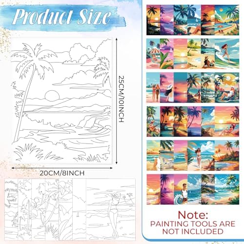 Harloon 36 Pcs 8 x 10 Inch Pre Drawn Canvas for Painting Afro Queen Pre Stretched Canvas Painting for Adults Sip and Paint Party Supplies Favor