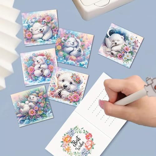DDGYP 6 Pack Diamond Art Cards with Envelopes, 5.9x5.9 Inch Folded