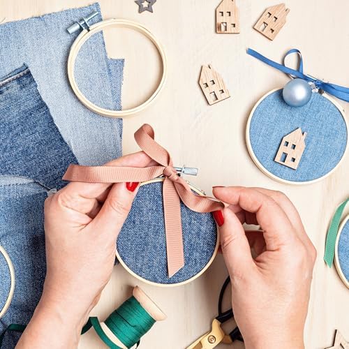 Caydo 6 Pieces 4 Inch Embroidery Hoop with Metal Screw