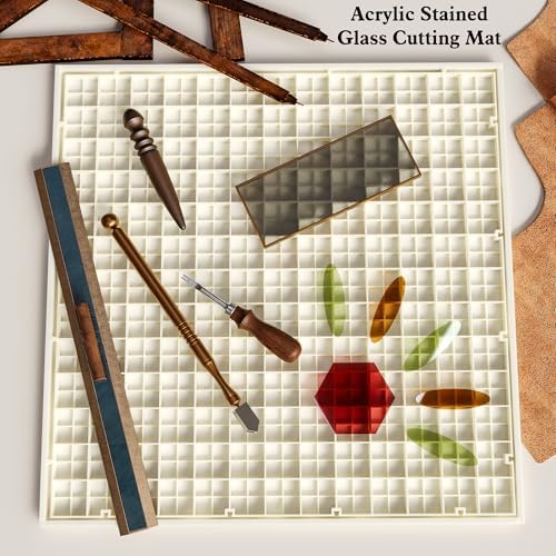 12"x12" Stained Glass Cutting Mat, Stain Grid Board-Acrylic