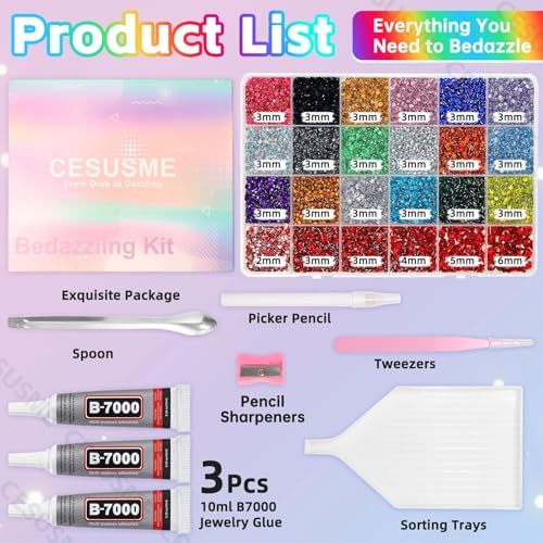 28000 Pcs Color Rhinestones Bedazzling Kit, Red Resin Jelly Rhinestones