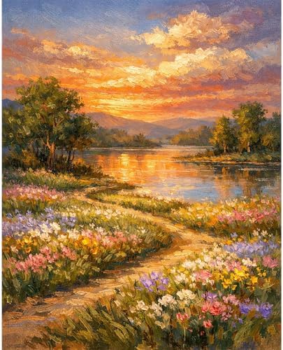 Dawnsphere Sunset Paint by Numbers Kit for Adults Without Frame 16x20 in