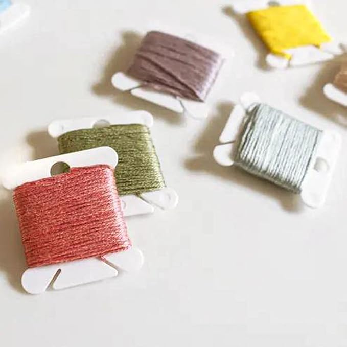 120 Pieces Plastic Floss Bobbins for Cross Stitch Embroidery Cotton Thread Embroidery Floss Cross Stitch Threads Craft DIY Sewing Storage Winding Thread Organizer Holder Embroidery DIY Cards (White)