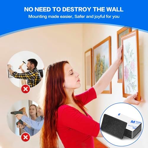 Double Sided Adhesive Tape Pads Heavy Duty, Mounting Tape,48Pcs 3mm Thickness Pre-Cut Foam Tape,Super-Sticky Black Strong Pads Rectangle Shape Waterproof for Walls Picture, Car, Home, Office