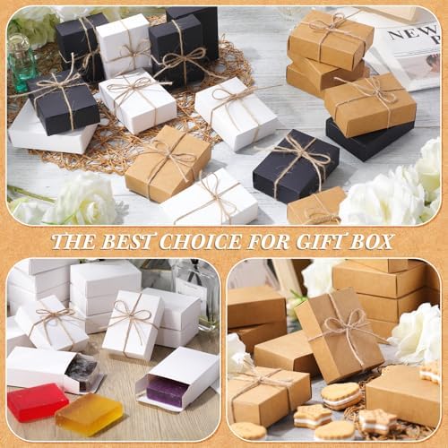 Gersoniel Kraft Soap Boxes Soap Making Kit, 100 Pcs, Brown, Black, White