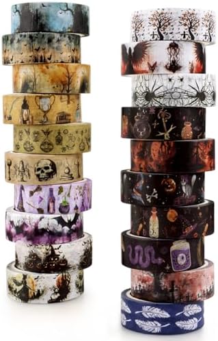 Halloween Washi Tape Set 20 Rolls Witches Themed Decorative Tapes