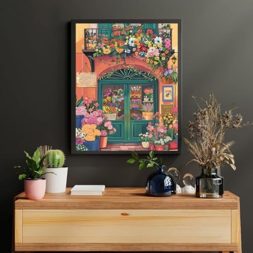 Flower Paint by Numbers Kit for Adults, DIY Oil Painting Canvas 16x20inch
