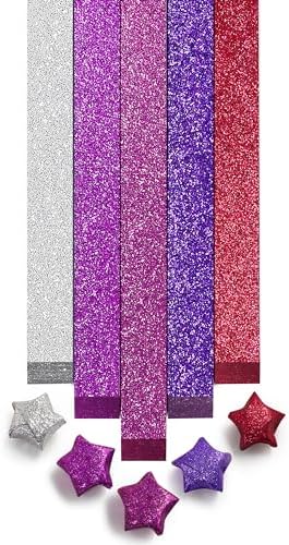 FoDau770 Glitter Star Paper Strips - 520 Sheet, Purple Series