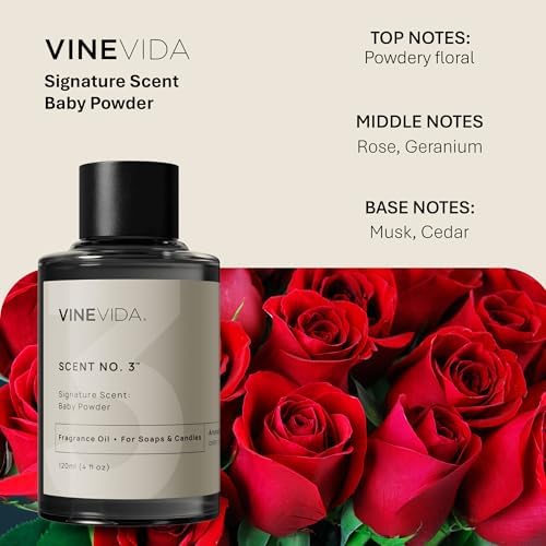 VINEVIDA [4oz] Baby Powder Fragrance Oil for Candle Making and Soap Making - Premium Candle Scents for Soy Candles