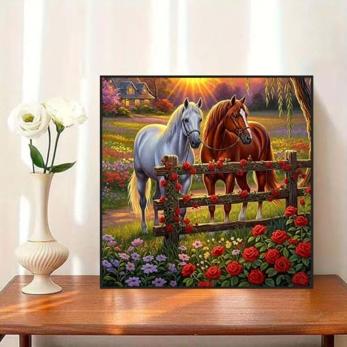 WNPOKN Horse Diamond Art Kits for Adults 12 x 12inch