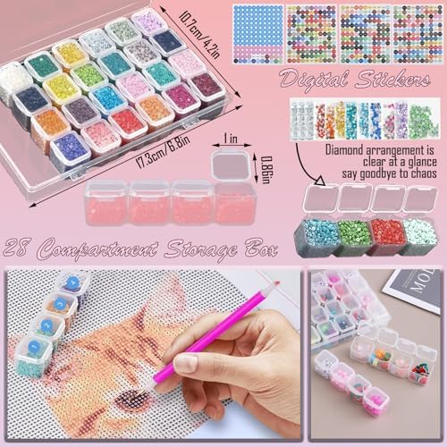 NLXCXUCY 244Pcs Diamond Art Accessories Kit All-Inclusive Diamond Painting Tool Set with A3 Diamond Painting Light Pad,Diamond Art Sealer Glue, Diamond Correction Pens, Storage Box for DIY Craft