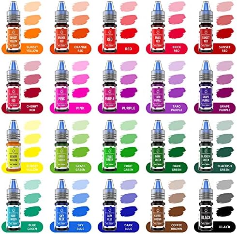 20 Colors Bath Bomb Soap Dye - Wayin Liquid Based Soap Colorant, Food Grade Coloring, Skin Safe, Vibrant Neon Soap Coloring for Soap Making DIY, Bath Bomb Supplies Kits, Bath Salt Crafting, Slime Dye