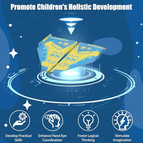 Paper Airplane Kits, Origami Kit for Kids 5-8 8-12, 12 Classic Origami Designs, 36 Sheets of Colorful Origami Paper, Crafts for Kids Activities, Airplane Gifts for Kids Ages 5-12 Boys and Girls