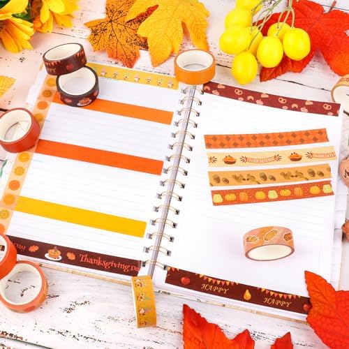 Fall Washi Tape Set 20 Rolls Autumn Thanksgiving Pumpkin Washi Tape