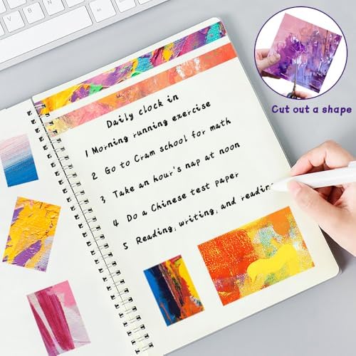 6x6" Cardstock Single Sided Scrapbooking,Craft Decorative Scrap Book Paper | 160gsm,24-Sheet 12Patterns Colored Paper,Junk Journal Supplies,Vivid Origami Papers DIY Craft Gift Wrapping Album.OilPainting
