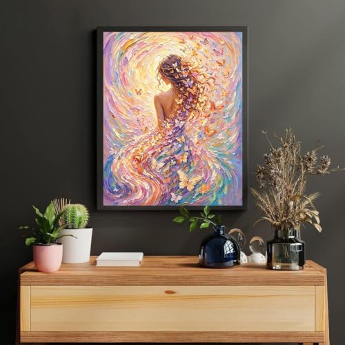 Woman Paint by Numbers Kit for Adults, DIY Oil Painting Canvas 16x20inch