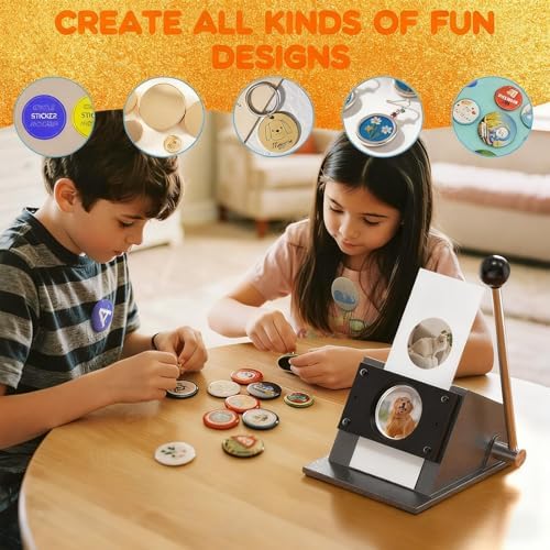 Fridge Magnet Paper Cutter, 2.28 Inches/ 58 mm Round Button Cutter Die Cutter, Heavy-Duty Paper Card Cutter Punch for Cards, Badges, Cartoon Buckles, Photo Frames (Metal, 58mm Round)