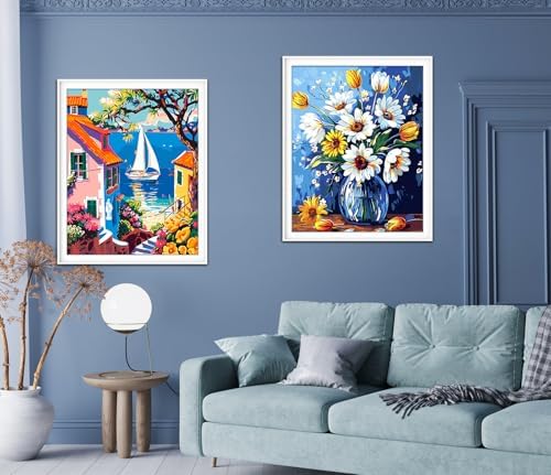 ZTOTZ Sunflower Paint by Numbers kit for Adults, Sunflower Paint by Numbers Adults Canvas Without Frame, DIY Flower Painting by Numbers for Gift Home Wall Decor(16x20inch)