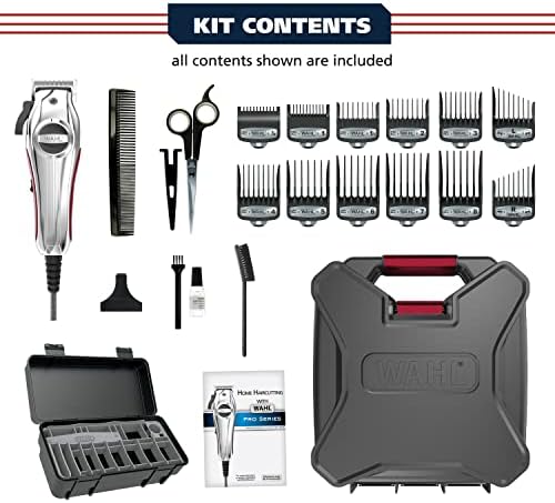 Wahl USA Pro Ultra Quiet Torque Corded Hair Clipper, Metal Housing
