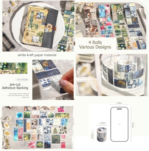 PET Washi Tape Stickers for Journaling Supplies, Srapbook Stickers for DIY