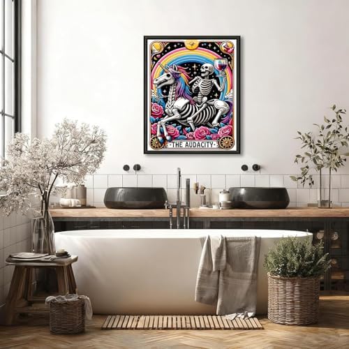 GOUOYANA Paint By Numbers Kit for Adults-Skull THE ADUACITY Funny Canvas | Adult Paint by Number Kits on Canvas for Painting DIY Skull THE ADUACITY Painting by Numbers for Home Wall Art Gift12X16in