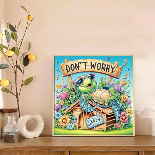 AiYuanzsh Diamond Art Painting Kits for Adults, 5D Special Shape Diamond Art Kits for Beginners, Crystal Rhinestones Diamond Art Painting for Home Wall Decoration Gift 12×12 inch, Sea Turtle