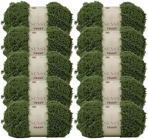 S Sensy Teddy - Micro Polyester Amigurumi Yarn, 10 Skein Green, 109 Yards