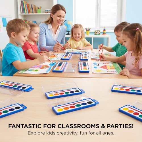 1 Pack Watercolor Paint Set Bulk,8 Colors Washable Water Color Paint | Back to School Art Supplies