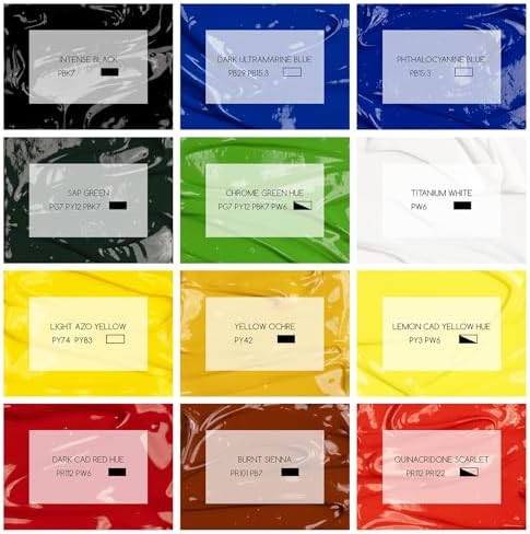MEEDEN Acrylic Paint Set: 1L /33.8oz x 12 Colors Large Bulk Acrylic Paints