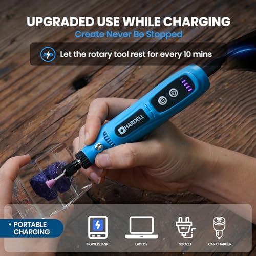 HARDELL Mini Cordless Rotary Tool 4V, 5-Speed 42pcs DIY Craft Tool Kit