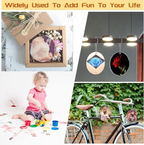 50 Pieces Clear Acrylic Circle Keychains Tags 2.5"/63.5mm Acrylic Discs | with Holes Hanging DIY Craft Painting Projects 1.5mm Thicker circle keychain