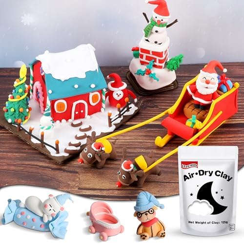 ifergoo 125g White Air Dry Clay, 4.41 oz Foam Magic Modeling Clay for Kids | Refill White Clay for School Art & Craft Project, Slime Supplies, Super Light & Soft, Non-Toxic, Age 3-12 Boys and Girls Gift