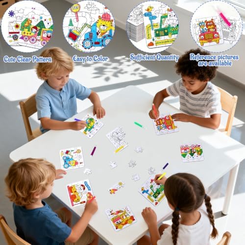 Transportation Puzzle Craft for Kids-Train Party Favors DIY Activities Toys