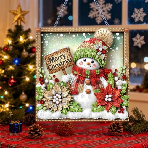 VeGuude Christmas Diamond Art Kits for Adults, DIY Acrylic Hanging Ornament