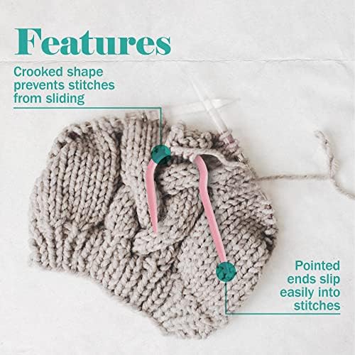 16 Piece U-Shaped Cable Needles - Stitch Holders for Knitting and Crocheting