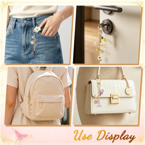 Wurosi 20 Pcs Metal Keychain Making Kit, Bag Charm Chains,Gold