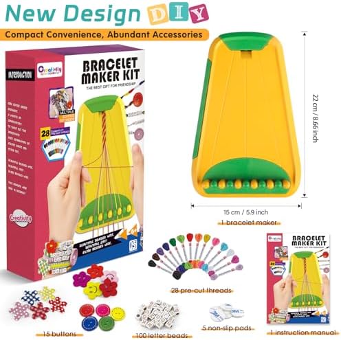 Maynacs Friendship Bracelet Making Kit for Girls 8-12, 28 Pre-Cut Threads