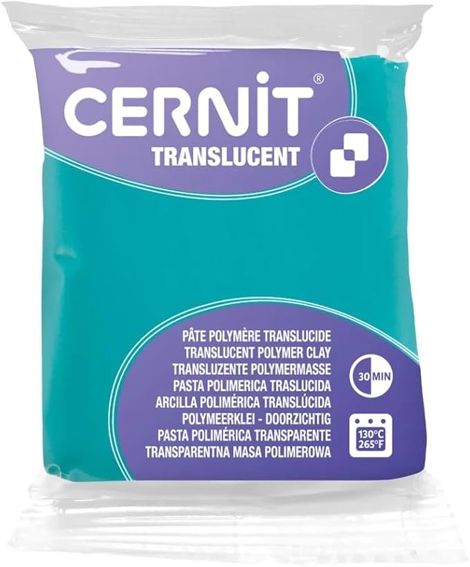 CERNIT Transparant Clay 56g, Emerald, 7 x 5.5 x 1.5 cm