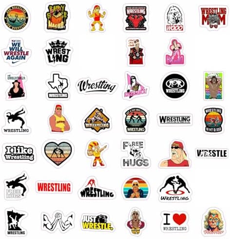 Wrestling Stickers and Decals for Water Bottles, Wrestling Birthday Party Decorations, Gifts for Wrestlers, Gifts for Women & Men