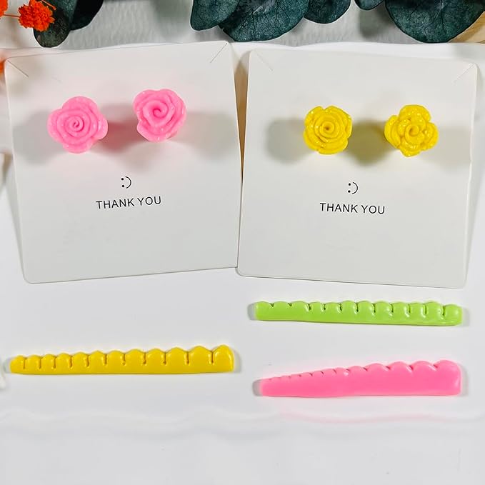 Xaekicr 3pcs Rose Petal Clay Cutters Set – Polymer Clay Cutters for Flower Earrings, Clay Molds for Jewelry Making, Clay Tools for DIY Art Projects