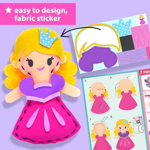 KRAFUN Fairy Tales Sewing Kit for Kids Ages 5-10 | 8 Projects