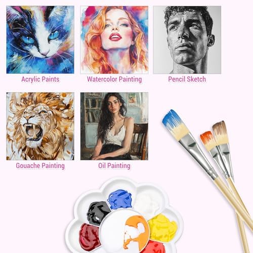 Stretched Canvases for Painting, 5x7 Inch Painting Supplies for Artists, Blank Canvas Pack, 12-Pack for Acrylic, Oil and Gouache Paints