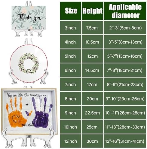 LonlyEagle 12 Pack 3 Inch Clear Plastic Easels or Stand/Plate Holders to Display Pictures or Other Items at Weddings, Plate Stands for Home Decoration, Birthdays, Tables