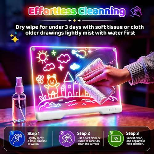 Geokay 16" Rechargeable LED Drawing Board with 9-Color Light Modes