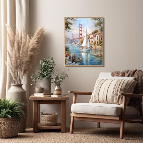 Reivworl Landscape Paint by Numbers Kit for Adults, Landscape Paint by Number for Adults Beginner, Painting by Number Kits for Gifts and Wall Decor 16x20Inch