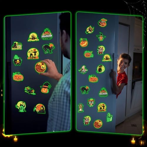 Motipuns 30 Pcs Luminous Horror Halloween Diamond Painting Magnets Kits