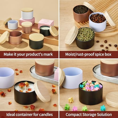 MGLIFEUL 4oz Candle Tins Jars Cans with Lids and Wax Wick for Making Candle | Glod Empty Candle Containers for Small Business & Beginners Commercial candle-making DIY Candle Supplies (Glod,4oz,24pcs)